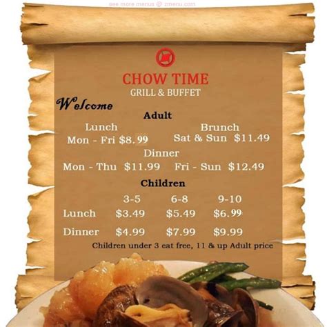 chowtime prices|chow time buffet menu.